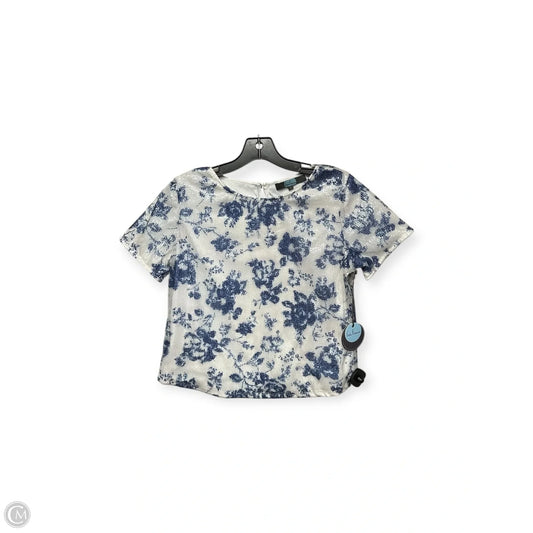 Top Short Sleeve By Eva Franco In Blue & White, Size: 6
