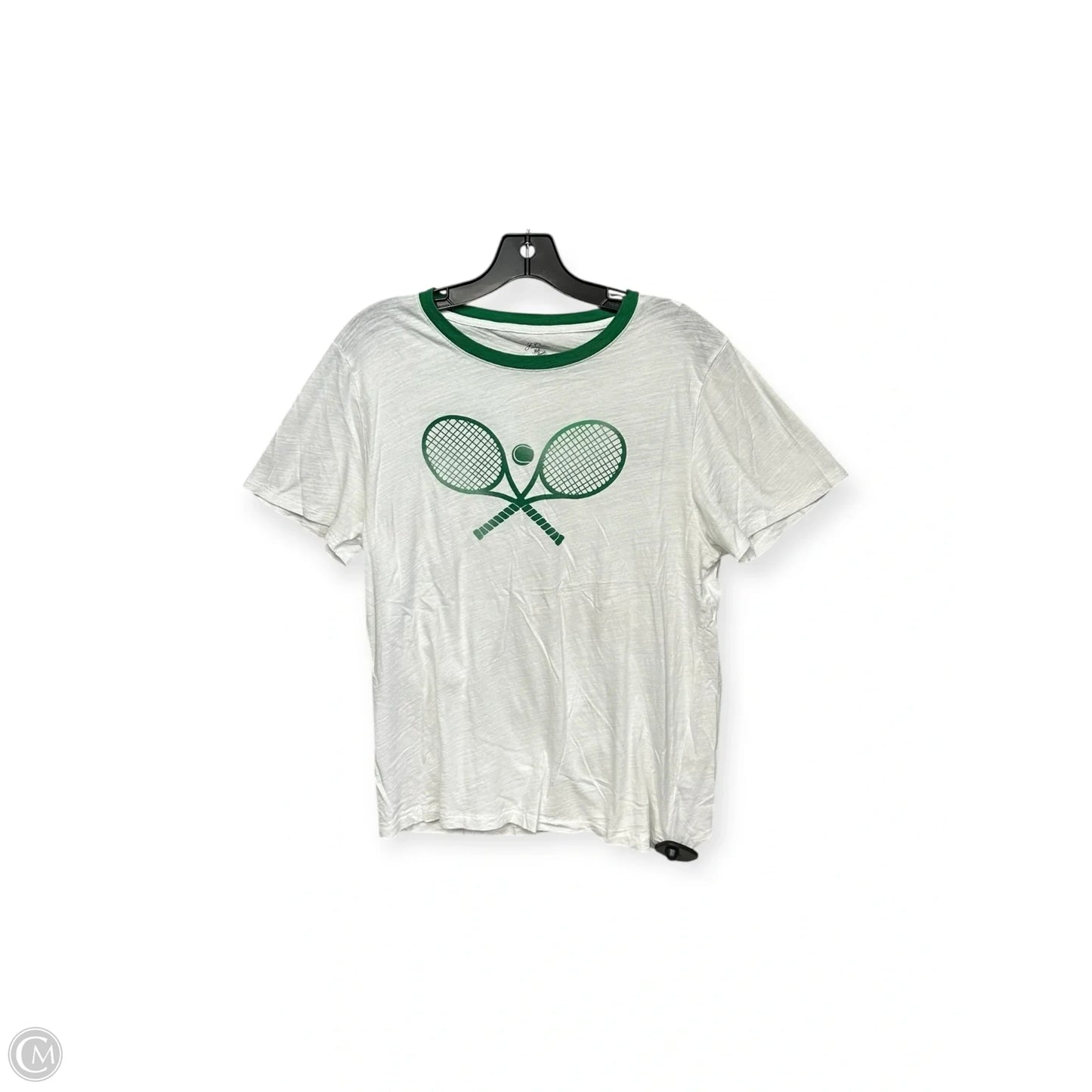 Top Short Sleeve By J. Crew In Green & White, Size: L