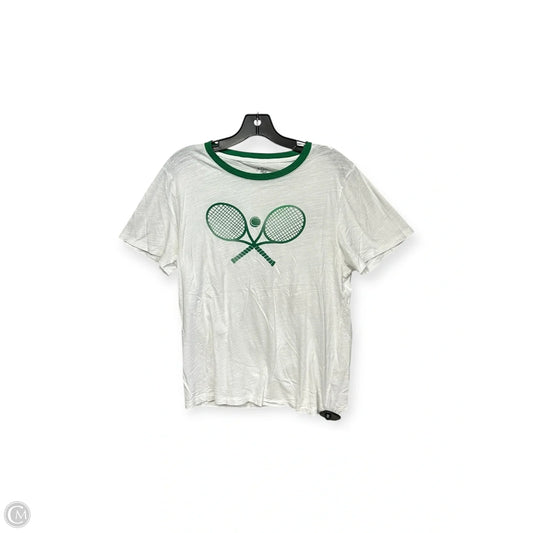Top Short Sleeve By J. Crew In Green & White, Size: L