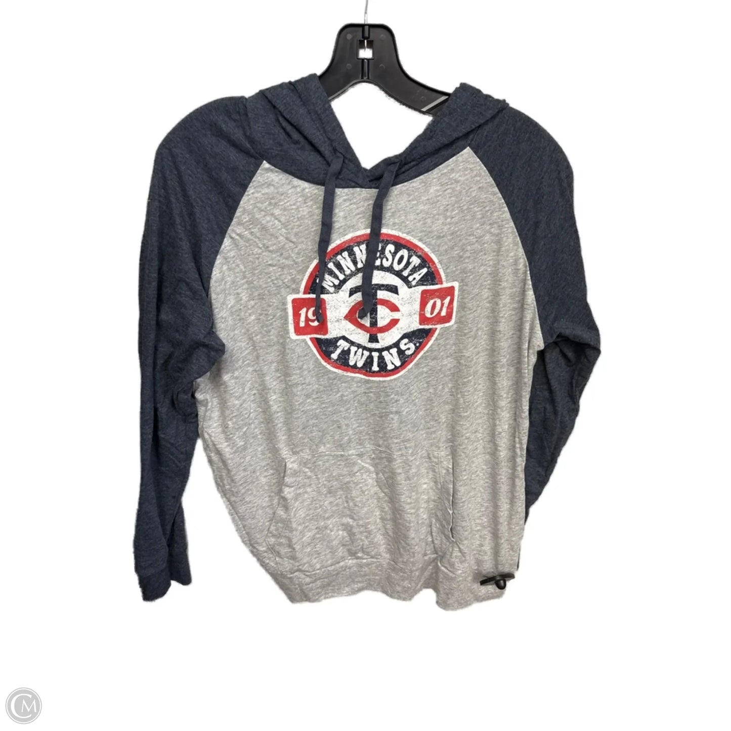 Athletic Top Long Sleeve Hoodie By Clothes Mentor In Grey, Size: L