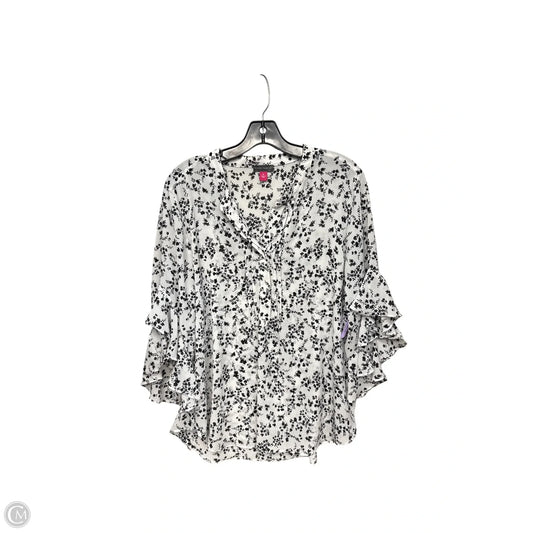 Top 3/4 Sleeve By Vince Camuto In Floral Print, Size: Xl