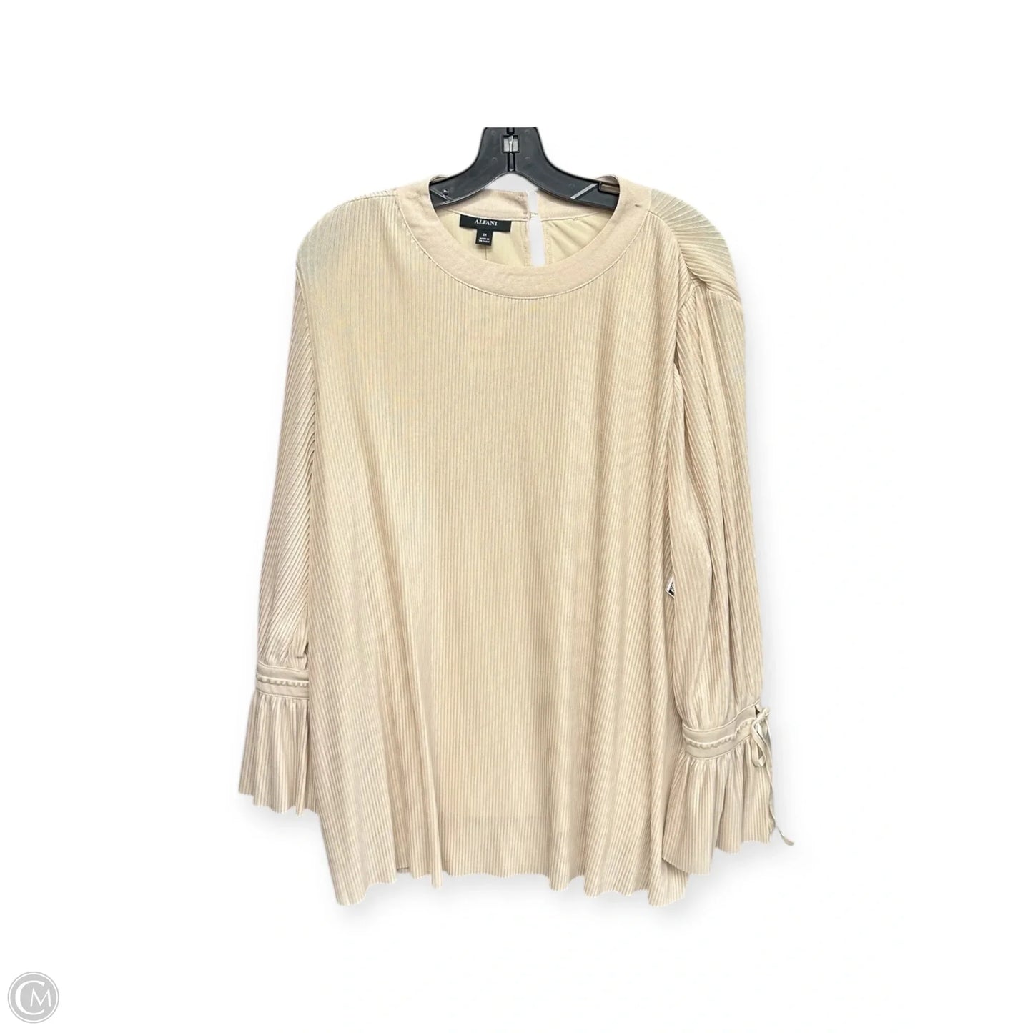 Top Long Sleeve By Alfani In Tan, Size: 2x