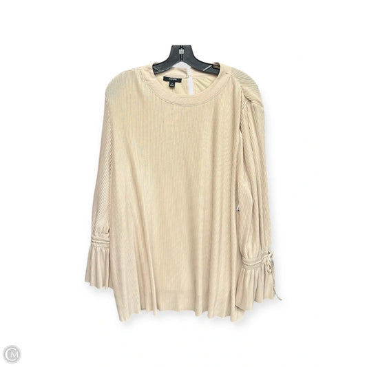 Top Long Sleeve By Alfani In Tan, Size: 2x