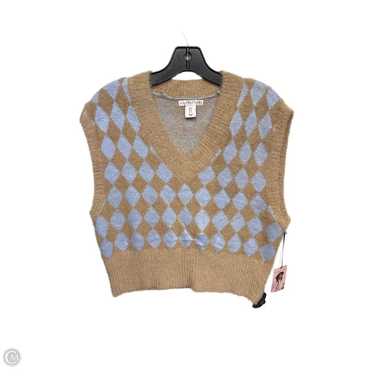 Vest Sweater By Clothes Mentor In Blue & Brown, Size: S