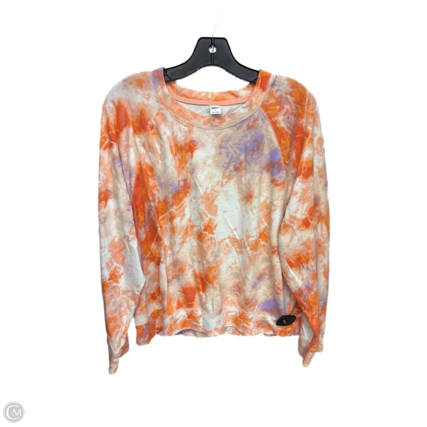 Sweatshirt Crewneck By Old Navy In Orange & Purple, Size: L