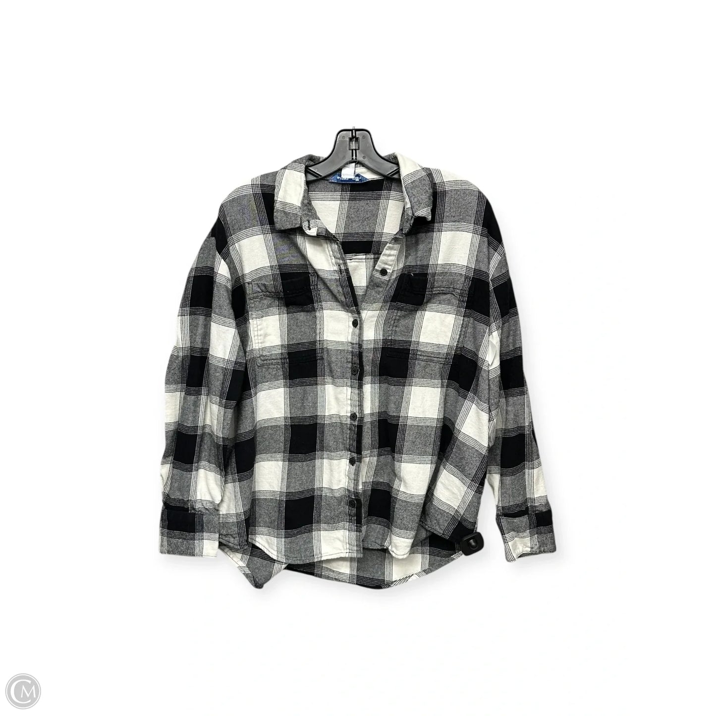 Top Long Sleeve By Old Navy In Black & White, Size: L