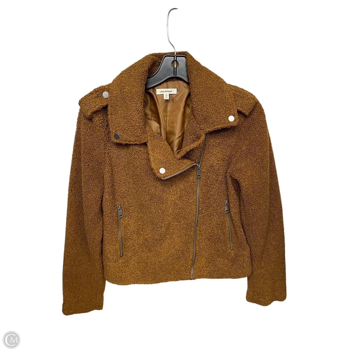 Jacket Moto By Max Studio In Brown, Size: S