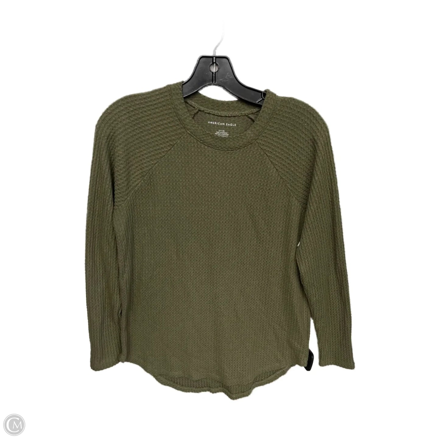 Top Long Sleeve By American Eagle In Green, Size: S