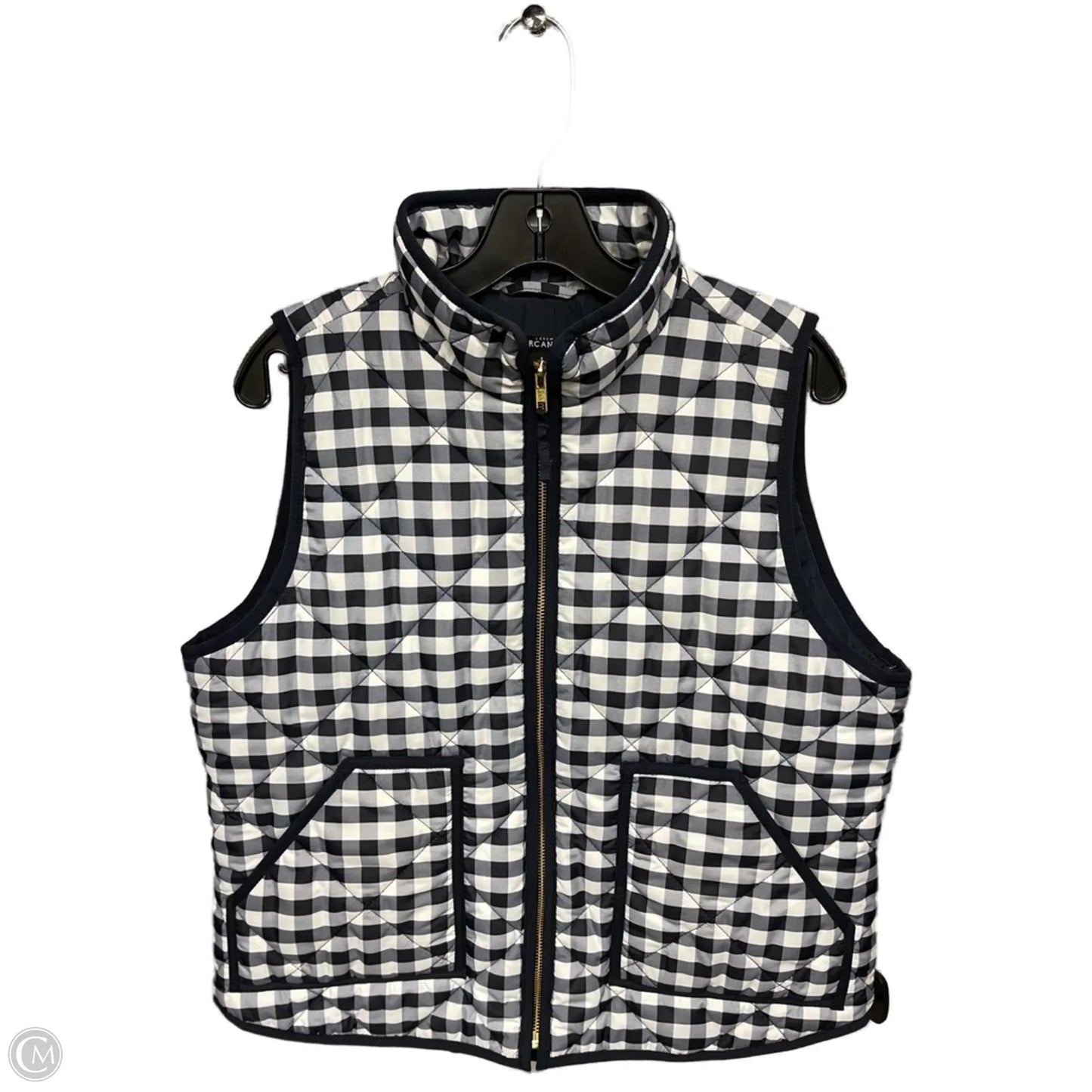 Vest Puffer & Quilted By J. Crew In Blue & White, Size: L