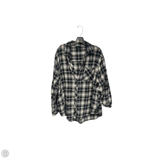 Top Long Sleeve By Wild Fable In Black & White, Size: L