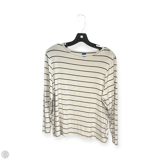 Top Long Sleeve Basic By Old Navy In Black & Cream, Size: M
