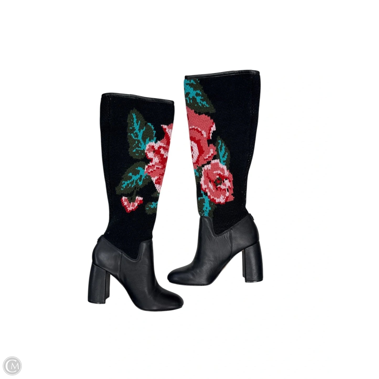 Boots Mid-calf Heels By Nanette Lepore In Black & Pink, Size: 7.5