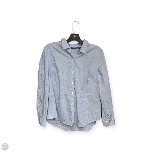 Top Long Sleeve By Apt 9 In Blue & White, Size: Lp