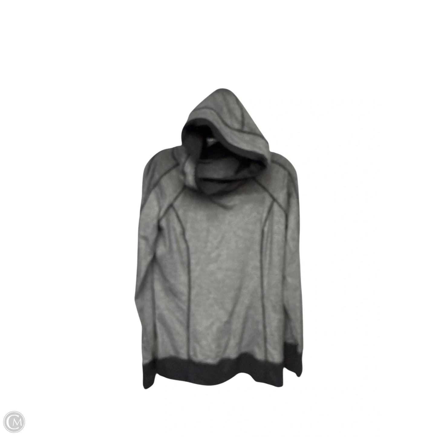 Athletic Top Long Sleeve Hoodie By Lululemon In Black & Grey, Size: 8