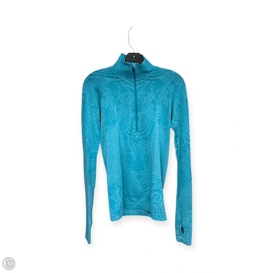 Athletic Top Long Sleeve Collar By Lululemon In Teal, Size: 6