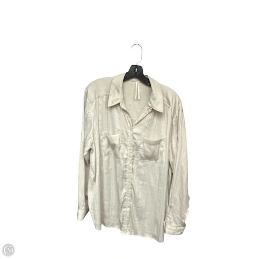 Top Long Sleeve By Anthropologie In Cream, Size: 1x