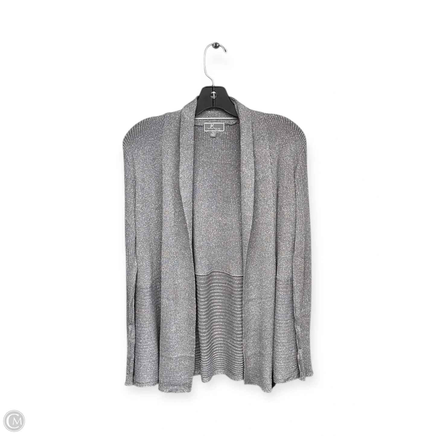 Cardigan By Jm Collections In Silver, Size: Lp