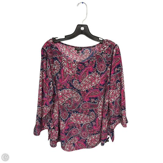 Top 3/4 Sleeve By Talbots In Purple, Size: 2x