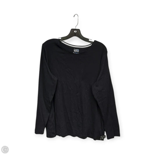 Top Long Sleeve Basic By Croft And Barrow In Black, Size: Xxl