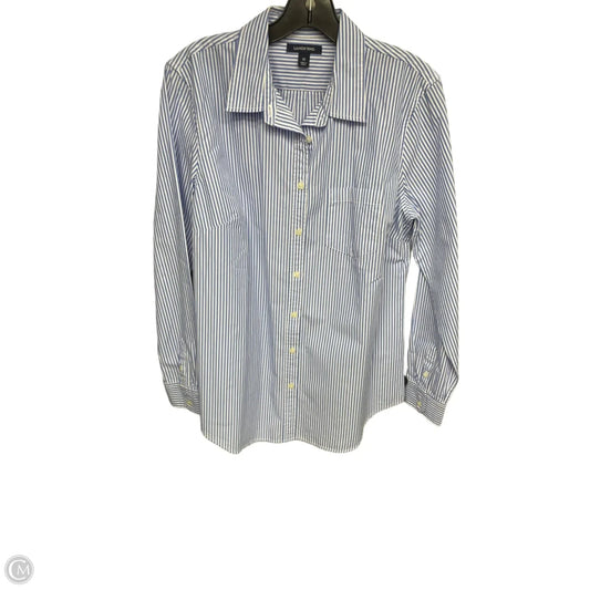 Top Long Sleeve By Lands End In Blue & White, Size: 12