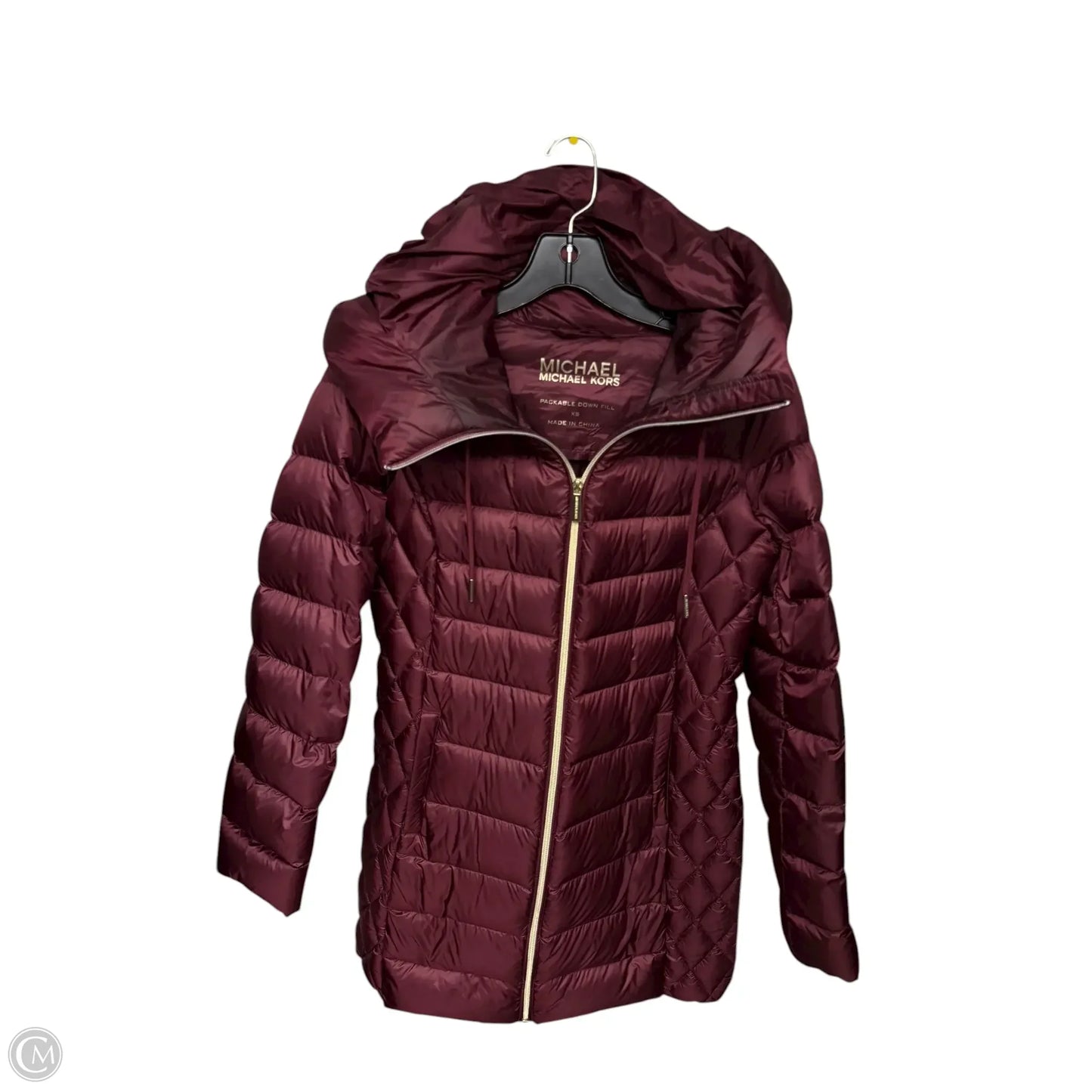Jacket Puffer & Quilted By Michael By Michael Kors In Maroon, Size: Xs