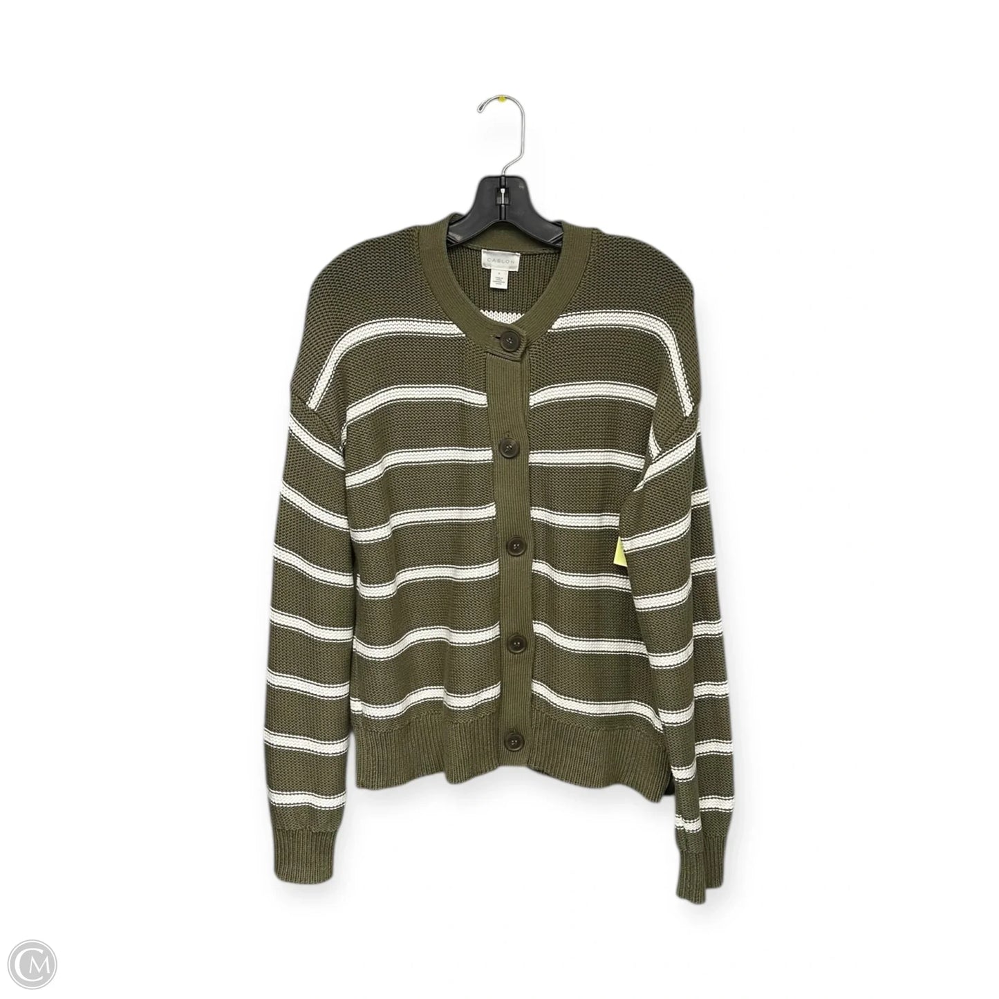 Cardigan By Caslon In Green & White, Size: L