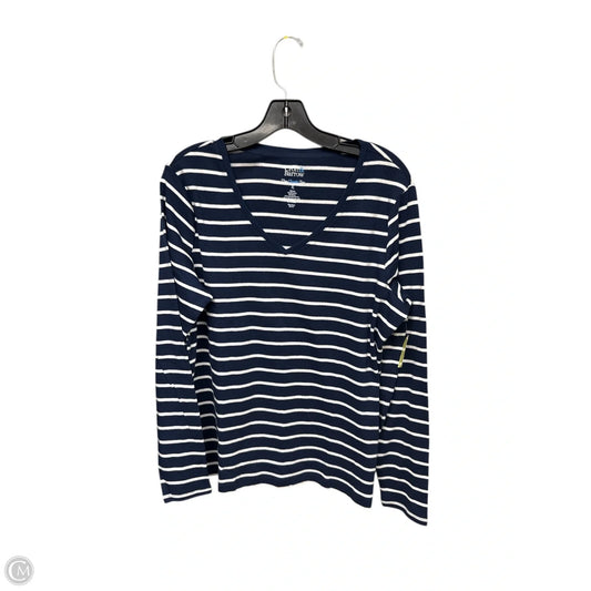 Top Long Sleeve Basic By Croft And Barrow In Blue & White, Size: Xl