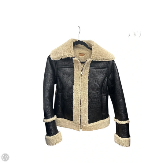 Jacket Moto By Mother In Black & Cream, Size: S