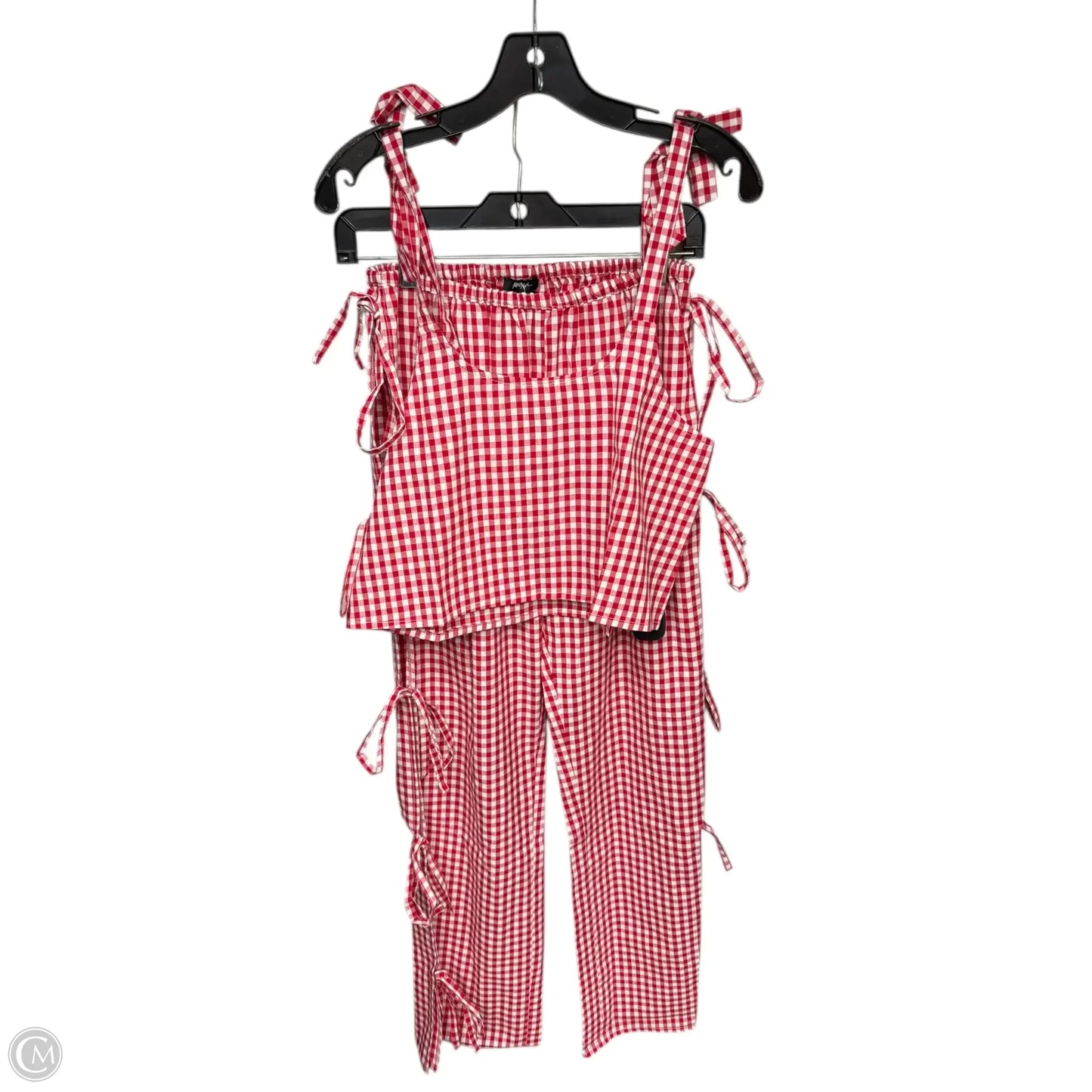 Pants Set 2pc By Nasty Gal In Red & White, Size: S