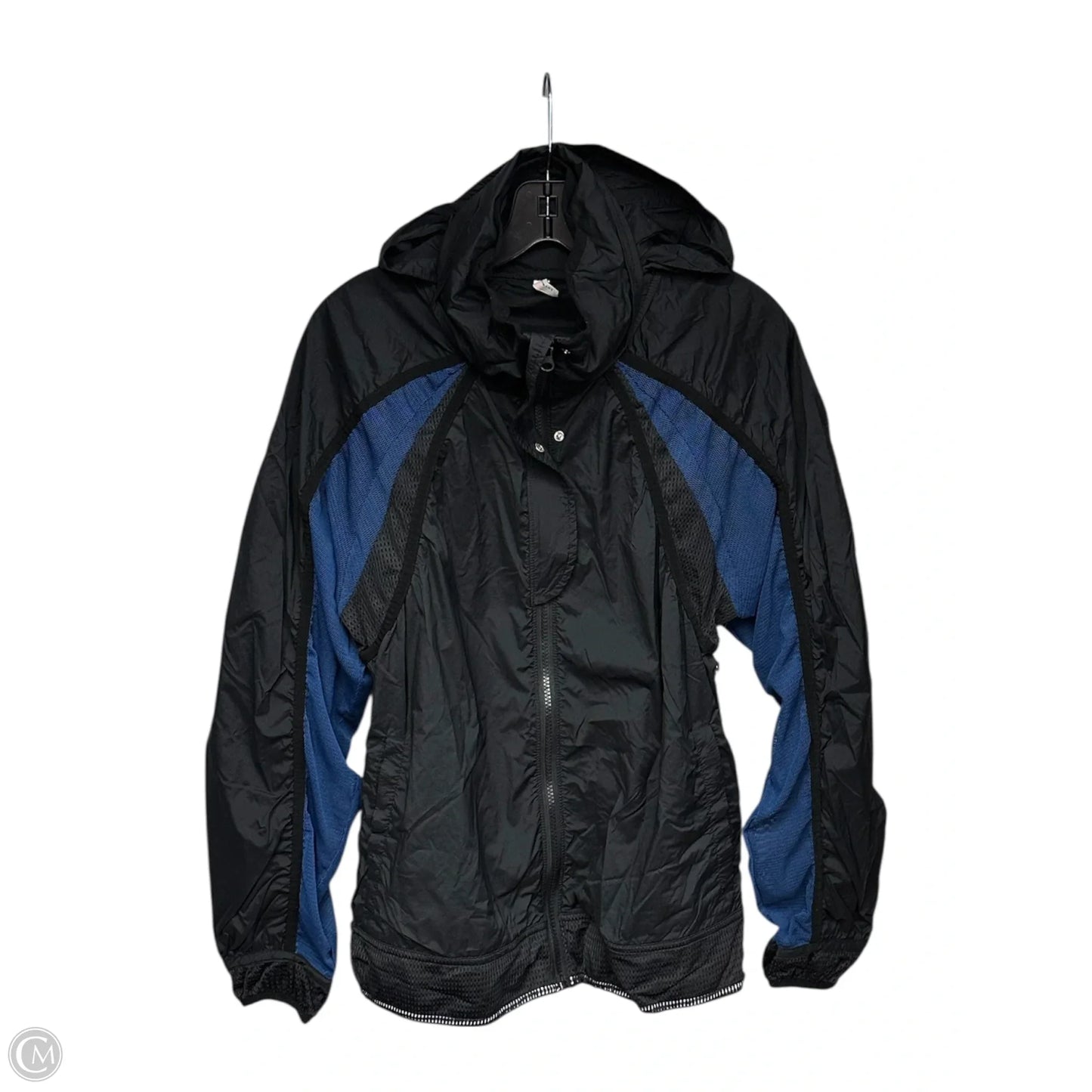 Athletic Jacket By Free People In Black & Blue, Size: M