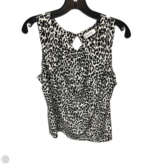 Top Sleeveless By Calvin Klein In Black & White, Size: Xl