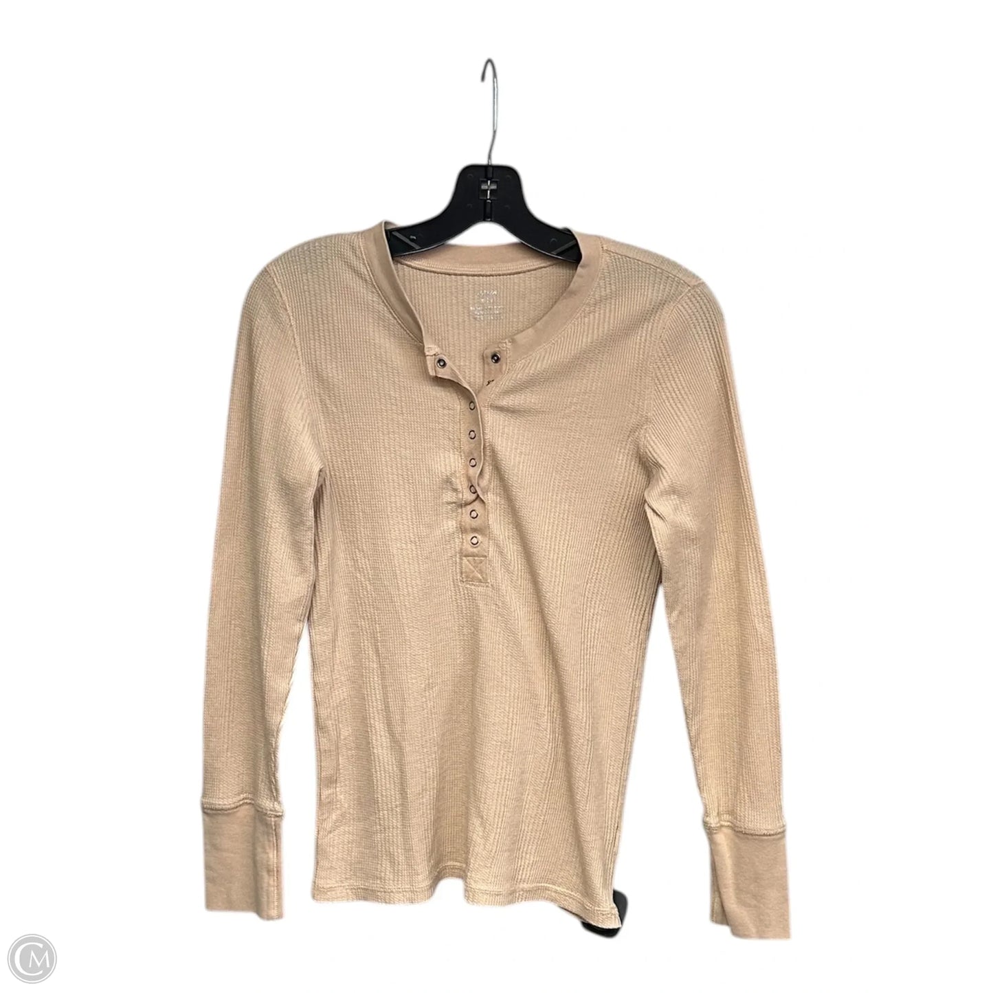 Top Long Sleeve By Aerie In Tan, Size: S