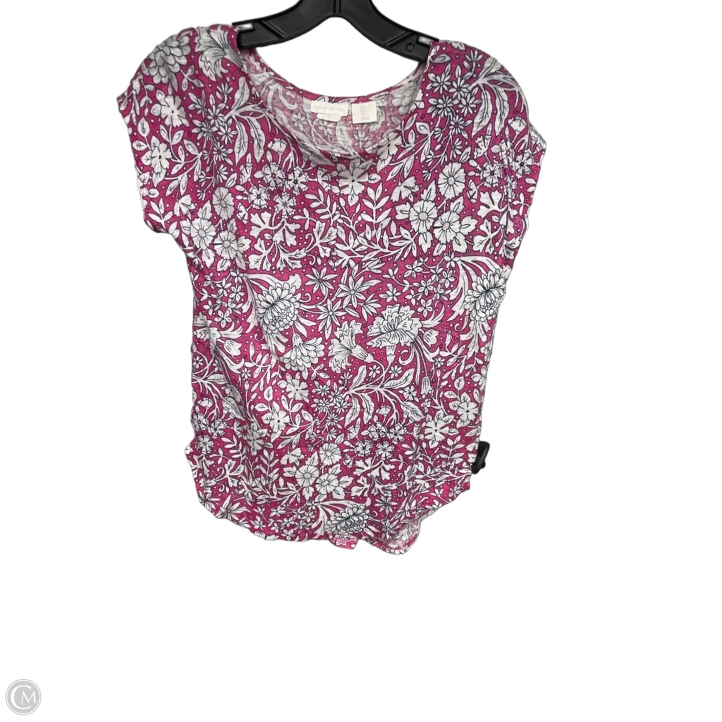 Top Short Sleeve By Clothes Mentor In Pink & White, Size: S
