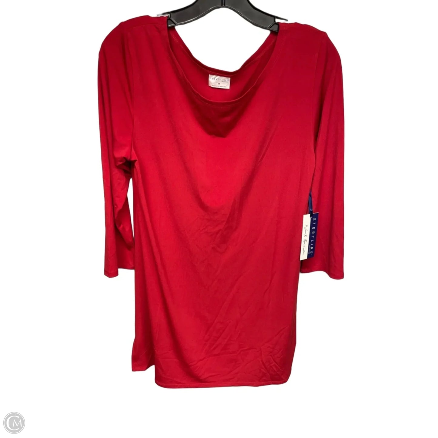 Tunic 3/4 Sleeve By Clothes Mentor In Red, Size: M