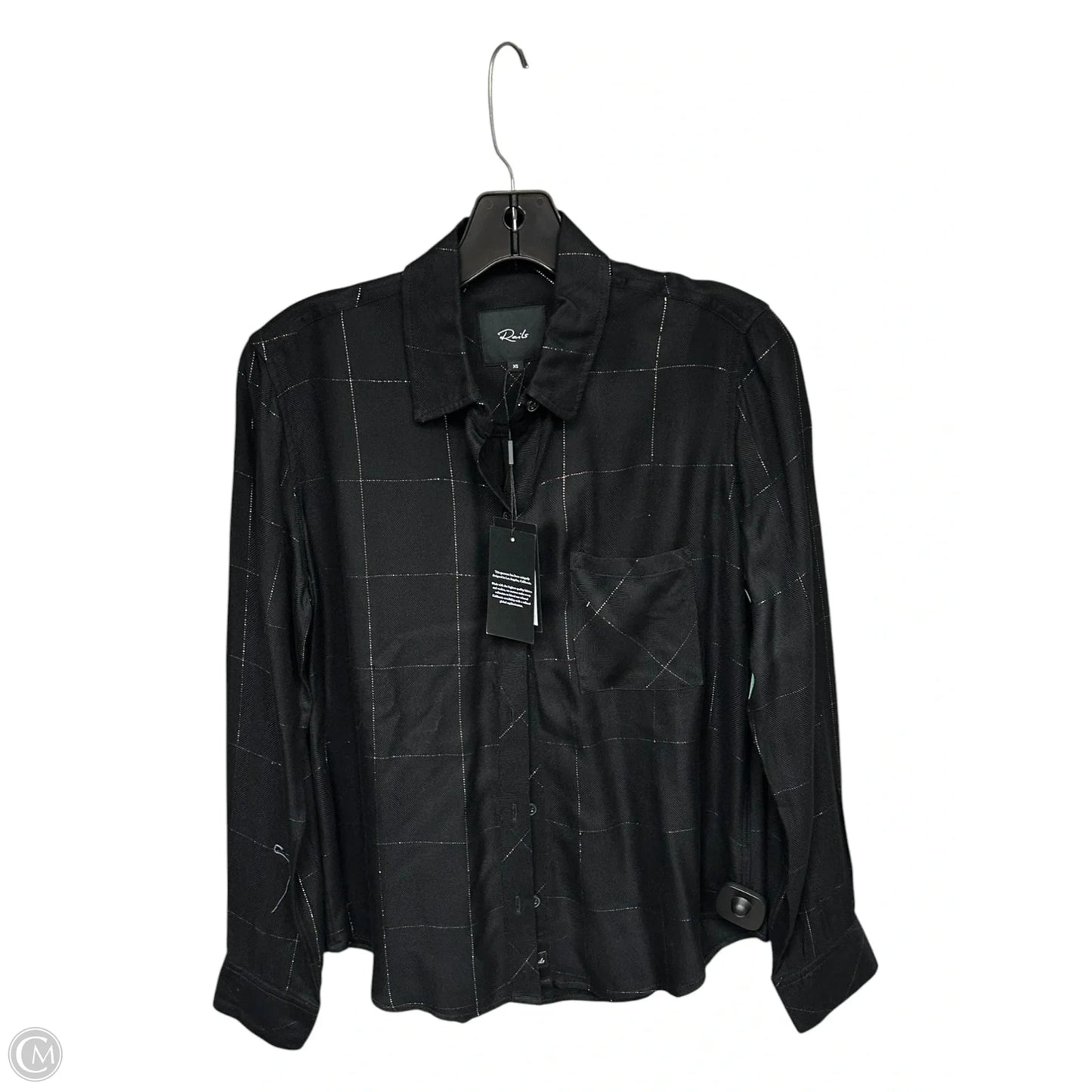 Top Long Sleeve By Rails In Black & Gold, Size: Xs
