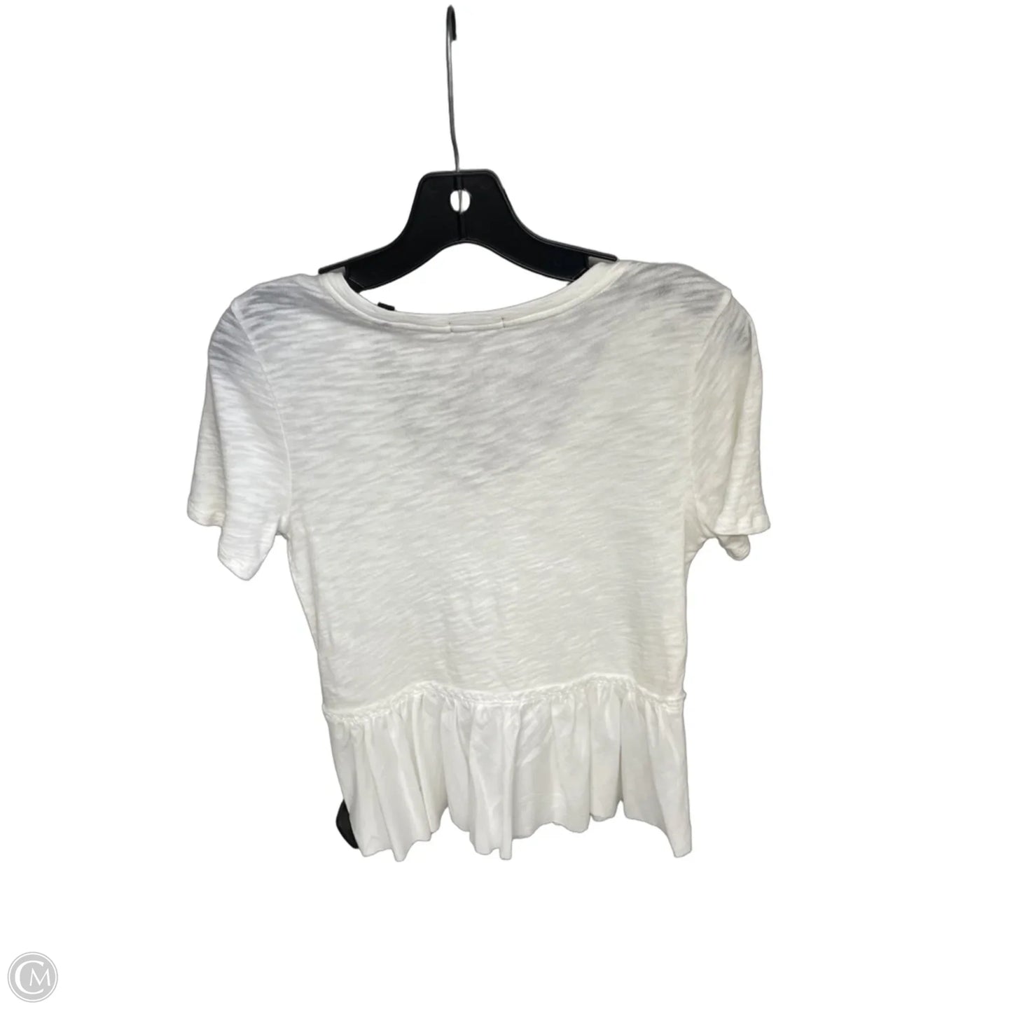 Top Short Sleeve By Atm In Ivory, Size: Xs