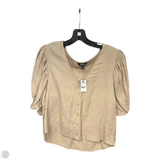 Top Short Sleeve By Express In Tan, Size: M