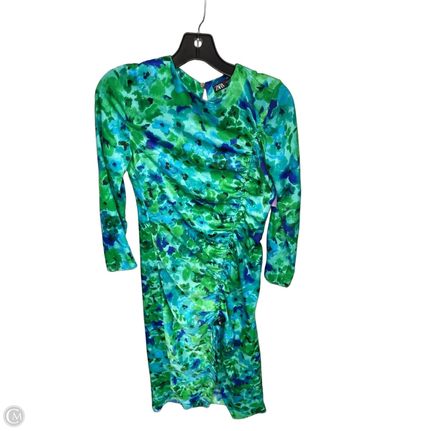 Dress Casual Maxi By Zara In Blue & Green, Size: S