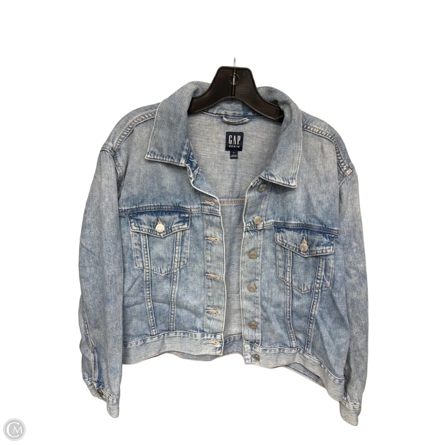 Jacket Denim By Gap In Blue Denim, Size: Xl
