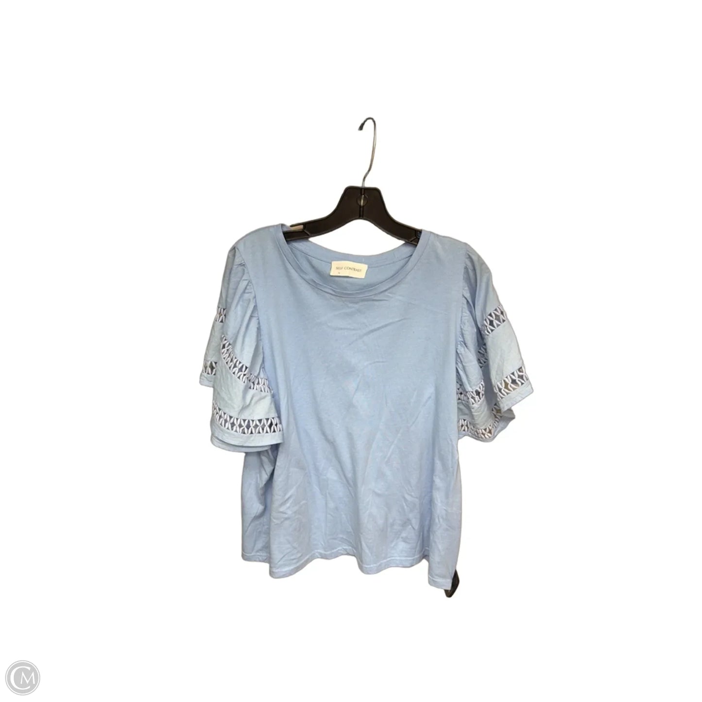 Top Short Sleeve By Self Contrast In Blue, Size: Xl