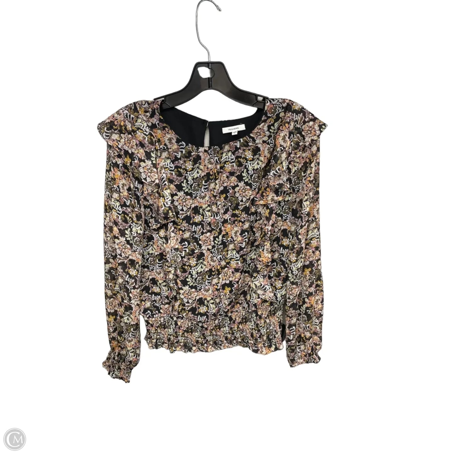 Top Long Sleeve By Pleione In Floral Print, Size: S