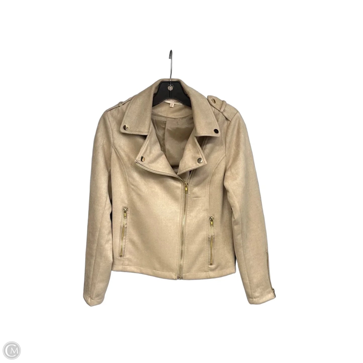 Jacket Moto By Solitaire In Tan, Size: Xs