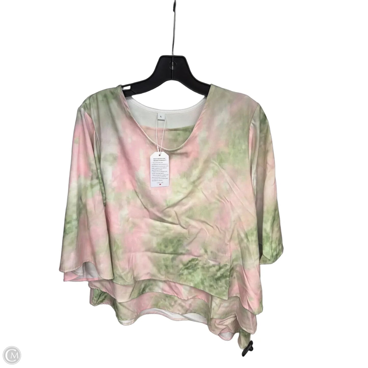 Top Long Sleeve By Clothes Mentor In Green & Pink, Size: L