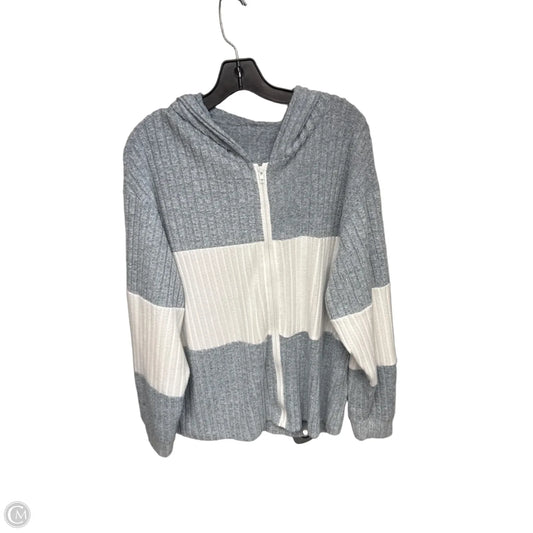 Cardigan By Clothes Mentor In Grey & White, Size: Xxl