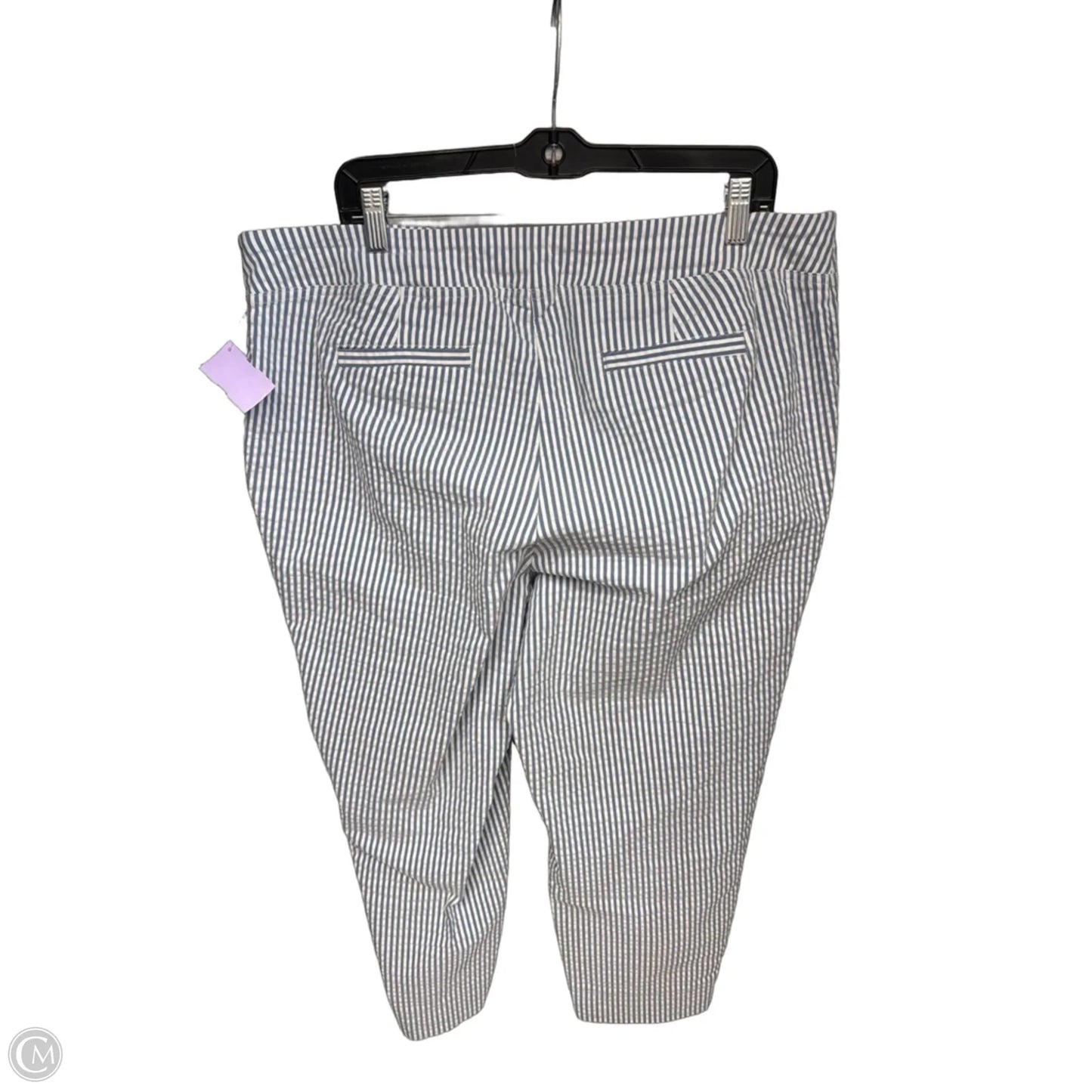 Pants Cropped By Jones And Co In Blue & White, Size: 18