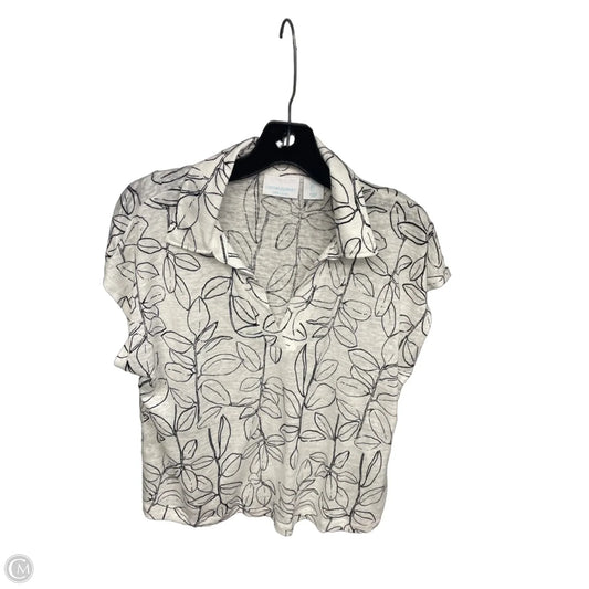 Top Short Sleeve By Cynthia Rowley In Black & Cream, Size: L