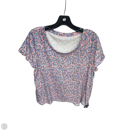 Top Short Sleeve Basic By J. Jill In Floral Print, Size: Mp