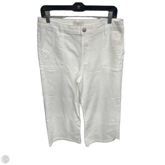 Jeans Wide Leg By Kut In White, Size: 10