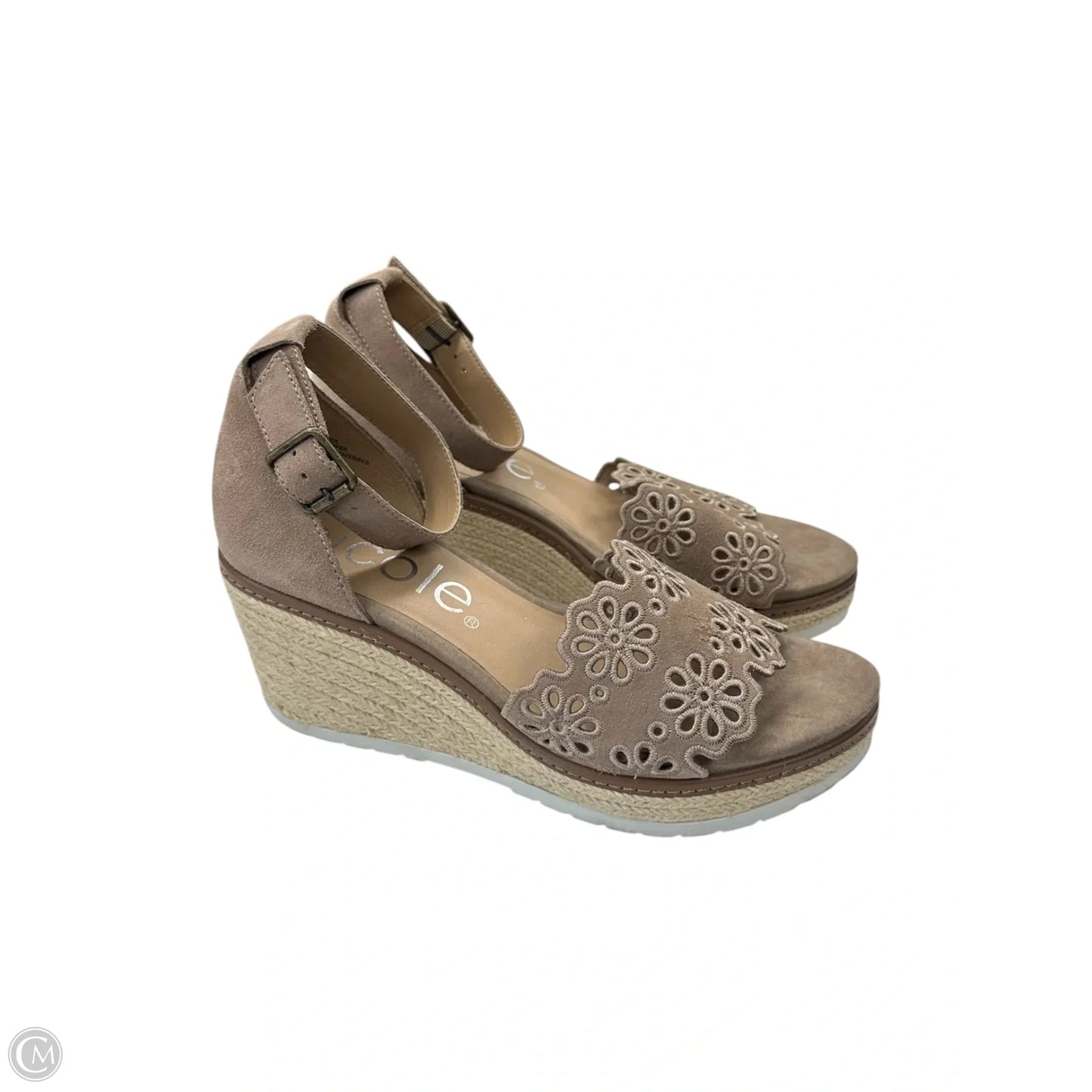 Shoes Heels Wedge By Nicole In Brown, Size: 9.5