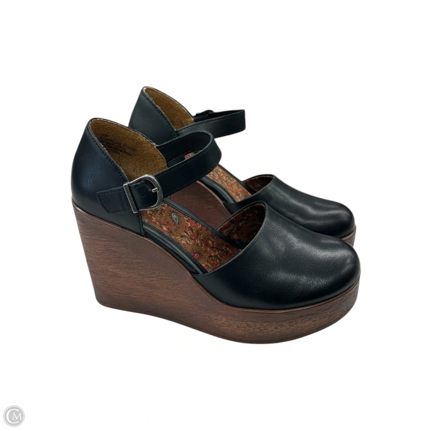 Shoes Heels Wedge By Boc In Black, Size: 8